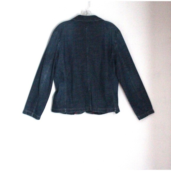 Vintage Bass Womes's Large Denim Jean Jacket Single Breasted - Picture 4 of 7